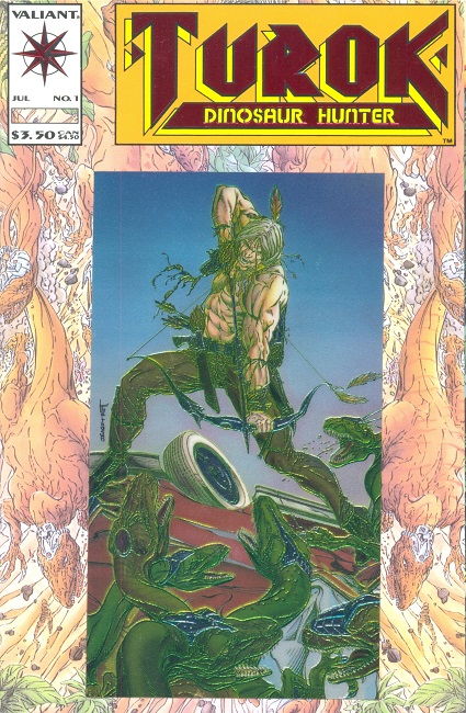 Turok Valiant, USA, 1993 Dinosaur Hunter # 1 chromuim & foil cover 